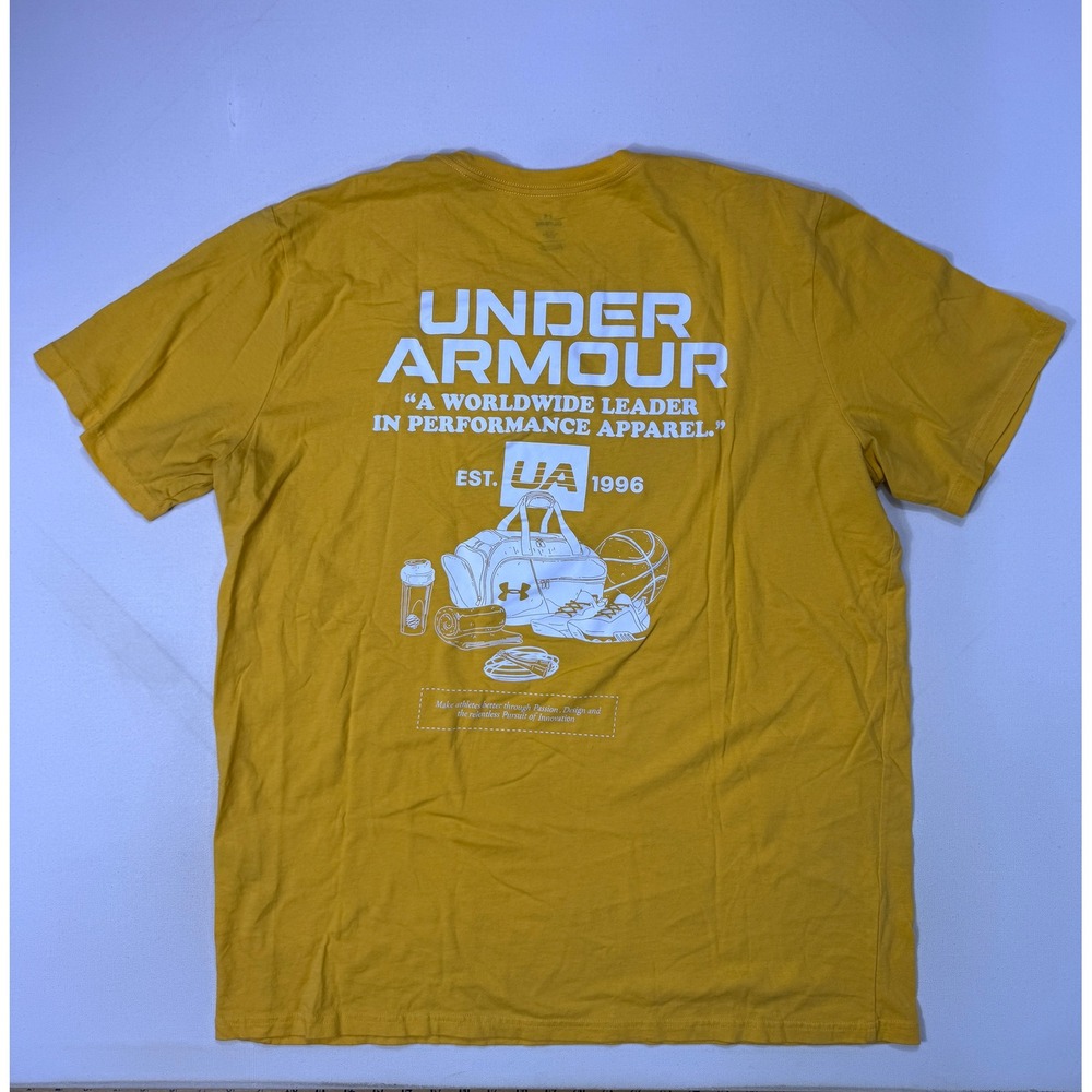Under Armour Mens 2XL Yellow Archive Graphic T-Shirt Performance Apparel